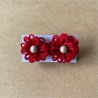 No.１６　コットンパール　お花のピアス(ピアス)