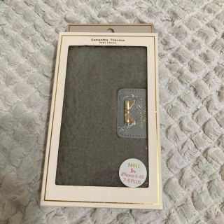 サマンサタバサプチチョイス(Samantha Thavasa Petit Choice)のサマンサタバサプチチョイス ボアリボンiPhoneケースグレー　新品　未使用(iPhoneケース)