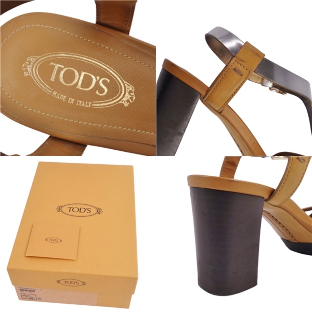 TOD'S(トッズ)のトッズ TOD'S サンダル アンクルストラップ レザー ヒール シューズ 靴 レディース イタリア製 34(21cm相当) ブラウン レディースの靴/シューズ(サンダル)の商品写真