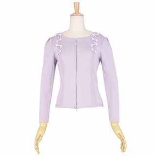 キナリ・ベージュ ルネ Rene カーディガン ニット ジップアップ リボン