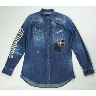 【新品・IT42・イタリア製】DSQUARED2・ストレッチサテン シャツ