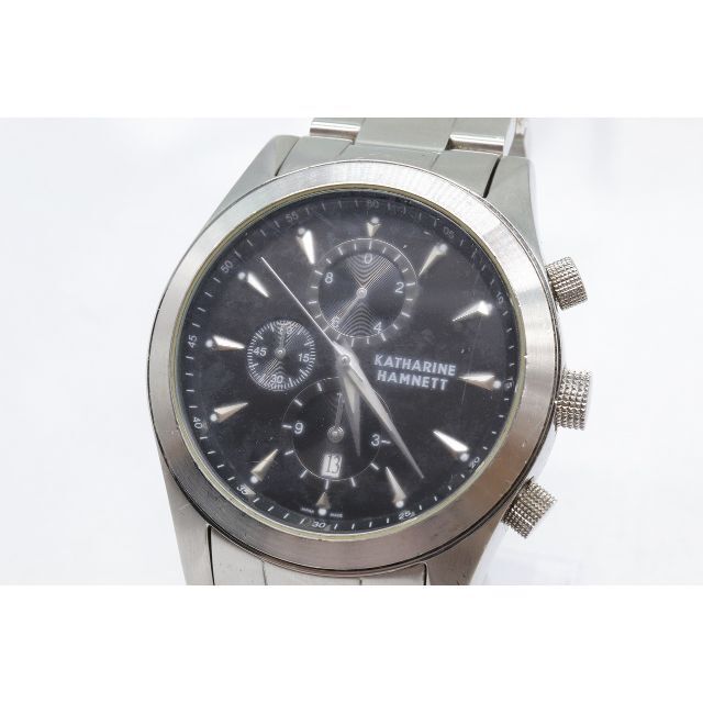 KATHARINE HAMNETT(キャサリンハムネット)の【W37-64】動作品 電池交換済 キャサリンハムネット クロノグラフ 腕時計 メンズの時計(腕時計(アナログ))の商品写真