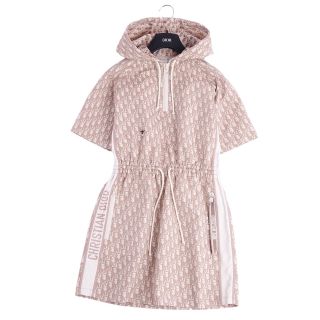 極美品 クリスチャンディオール Christian Dior ワンピース 2022SS ショートドレス オブリーク テクニカル タフタ ジャカード レディース I38 GB6 USA2(M相当) ピンク/ホワイト