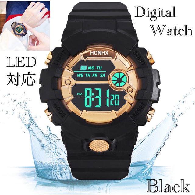 スポーツ腕時計　LED デジタル 腕時計 時計　ミリタリー　自転車　スポーツ  メンズの時計(腕時計(デジタル))の商品写真