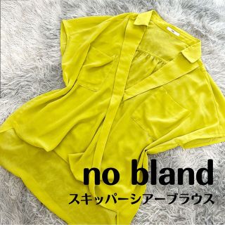 no bland / スキッパーシアーブラウス(シャツ/ブラウス(半袖/袖なし))