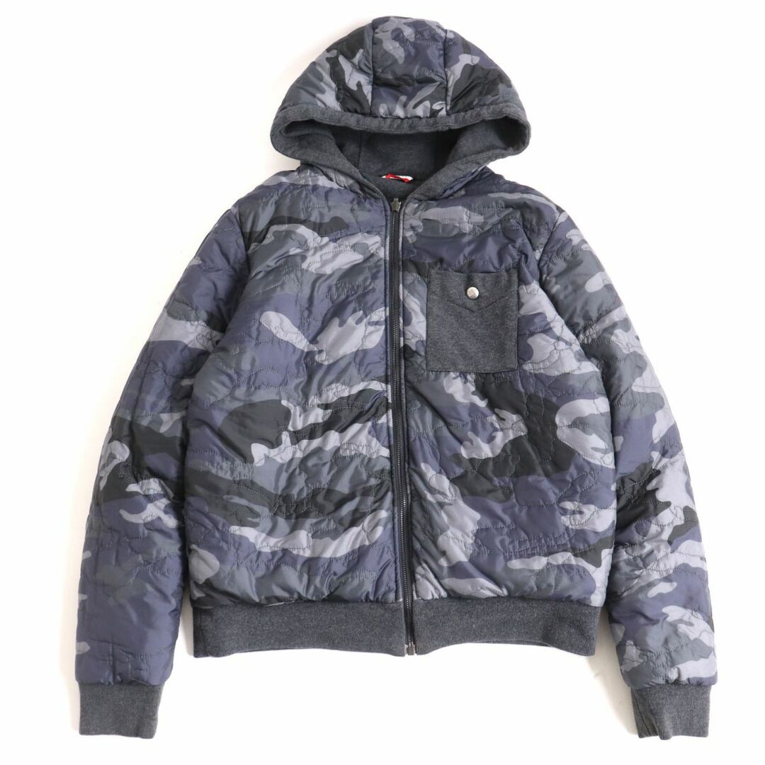 美品◆2016年 MONCLER モンクレール ガムブルー リバーシブル フーディー ダウンジャケット カモフラ/チャコールグレー M 正規品 メンズ