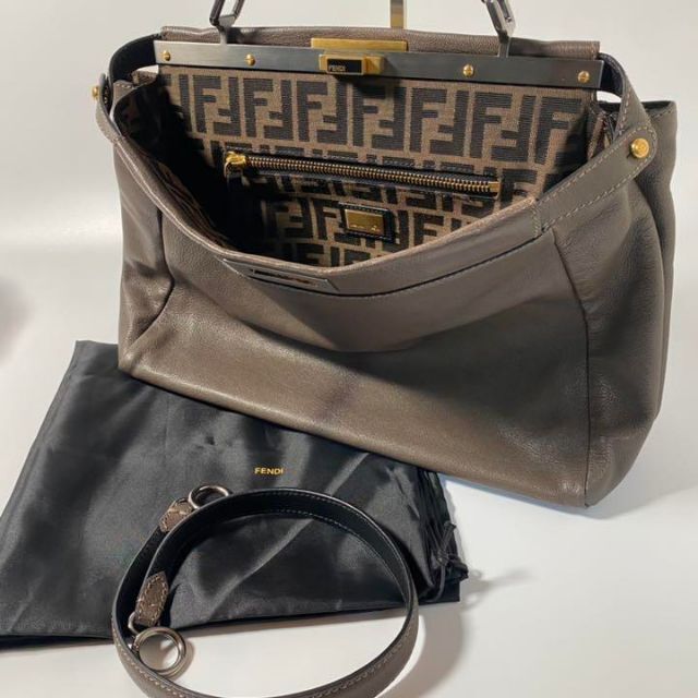 美品 フェンディ FENDI ピーカブー 2way トートバッグ ズッカ