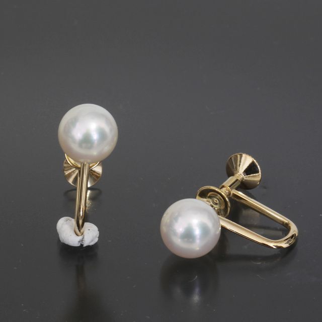 MIKIMOTO　ミキモト　天然アコヤ本真珠ピアス　K18WG 　片方のみ