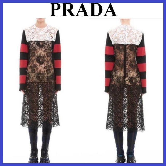 参考価格40万円 プラダ PRADA ペチコート ドレス ワンピース レース38