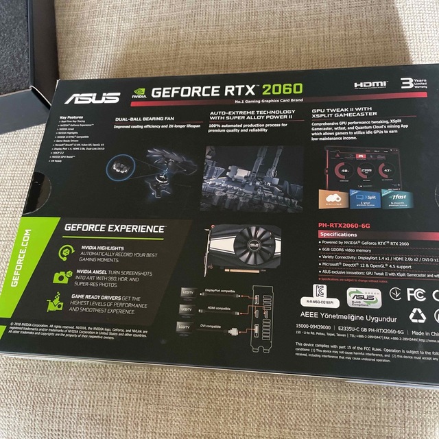 ASUS(エイスース)のＡＳＵＳ　グラフィックボード　GeForce RTX 2060 6GB  スマホ/家電/カメラのPC/タブレット(PCパーツ)の商品写真