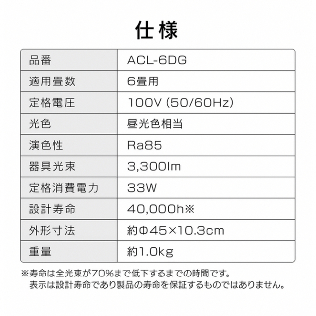 LED シーリングライト　6畳用 インテリア/住まい/日用品のライト/照明/LED(天井照明)の商品写真