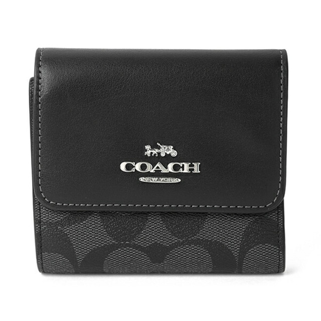 新品 コーチ COACH 3つ折り財布 SMALL TRIFOLD WALLET グラファイト/ブラック