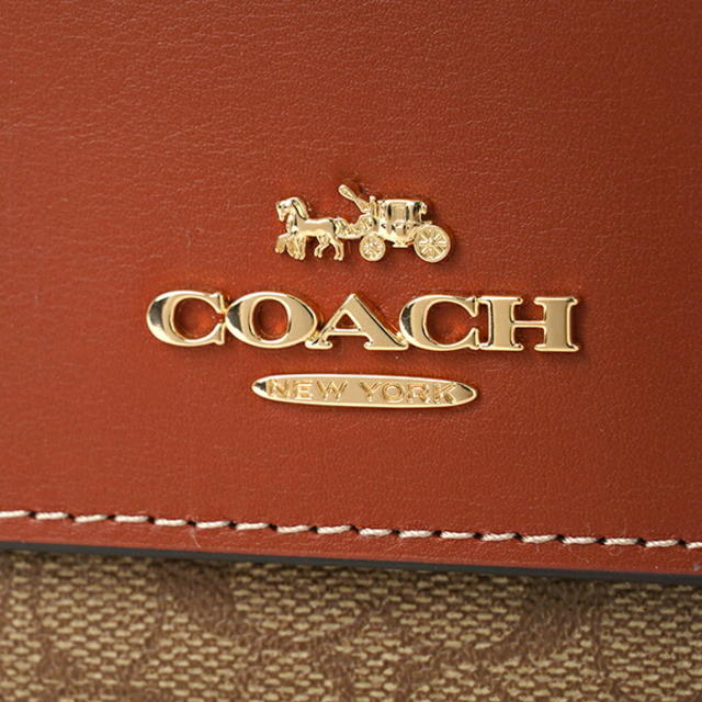 COACH(コーチ)の新品 コーチ COACH 3つ折り財布 SMALL TRIFOLD WALLET カーキ/テラコッタ レディースのファッション小物(財布)の商品写真