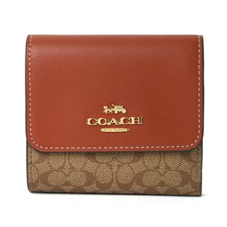 コーチ(COACH)の新品 コーチ COACH 3つ折り財布 SMALL TRIFOLD WALLET カーキ/テラコッタ(財布)