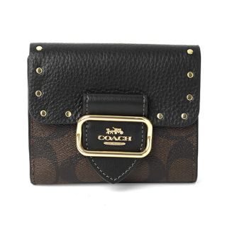 コーチ(COACH)の新品 コーチ COACH 3つ折り財布 SMALL MORGAN WALLET ブラウン/ブラックマルチ(財布)