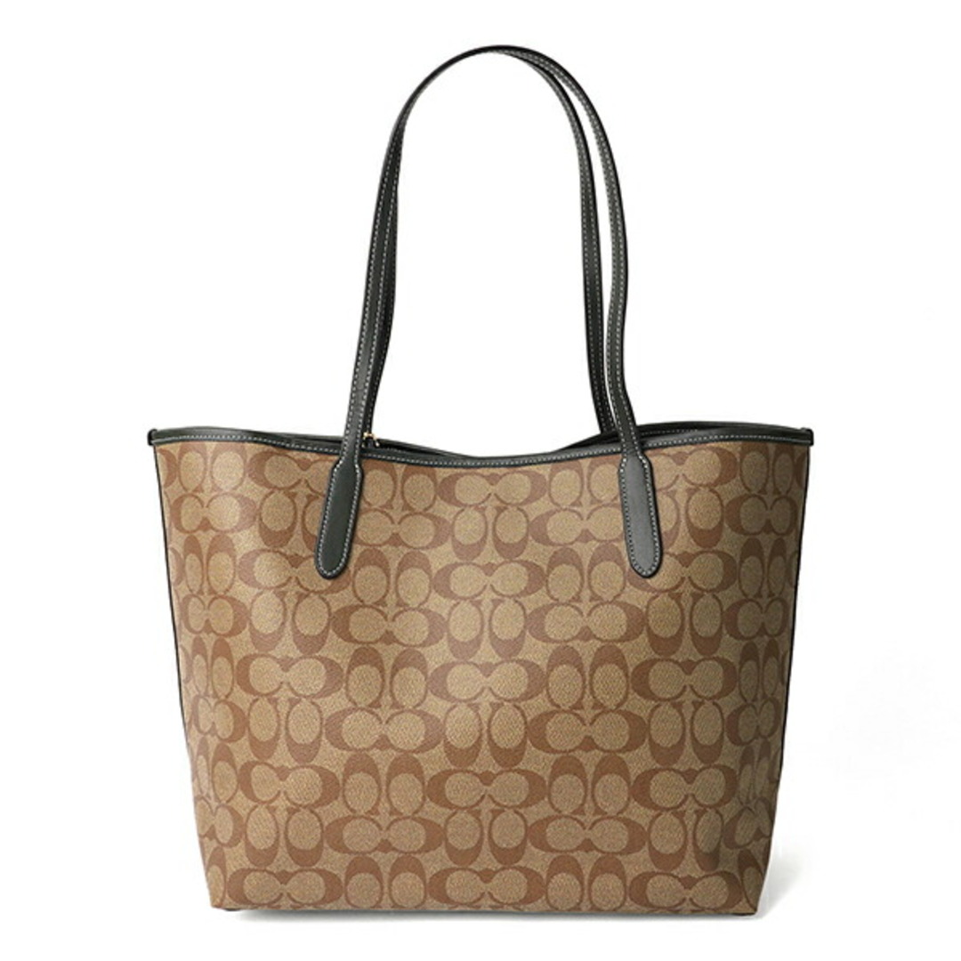 約55cm本体重量新品 コーチ COACH トートバッグ VARSITY MOTIF CITY TOTE カーキ/グリーン