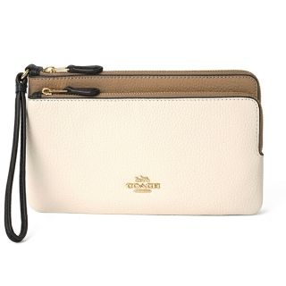 コーチ(COACH)の新品 コーチ COACH 長財布 DOUBLE ZIP WALLET COLORBLOCK チョークマルチ(財布)