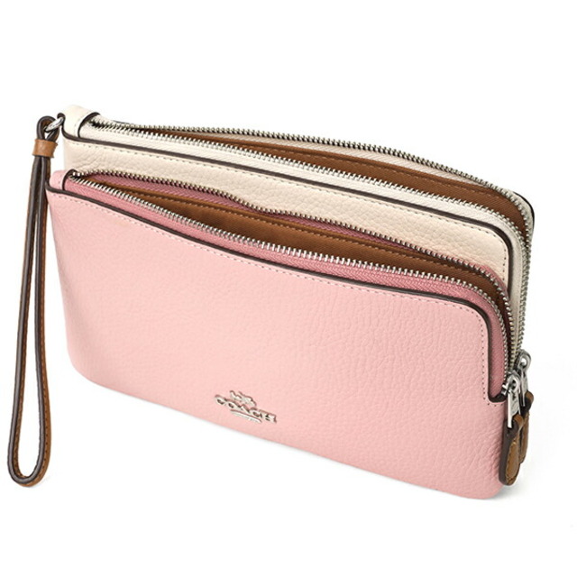 COACH(コーチ)の新品 コーチ COACH 長財布 DOUBLE ZIP WALLET COLORBLOCK ピンクマルチ レディースのファッション小物(財布)の商品写真