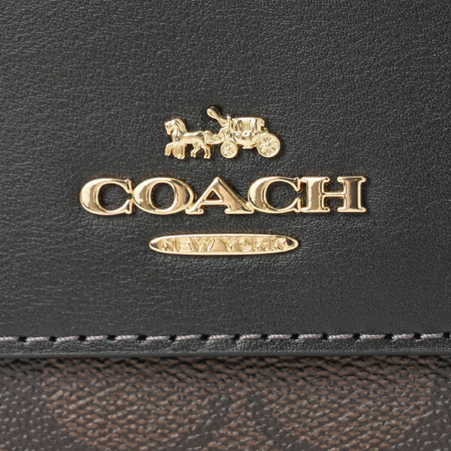 新品 コーチ COACH 3つ折り財布 SMALL TRIFOLD WALLET ブラウン/ブラック