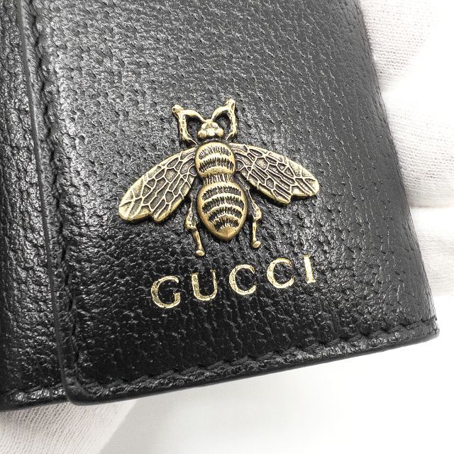 Gucci - 美品 グッチ アニマリエ ビー キーケース レザー ブラックの