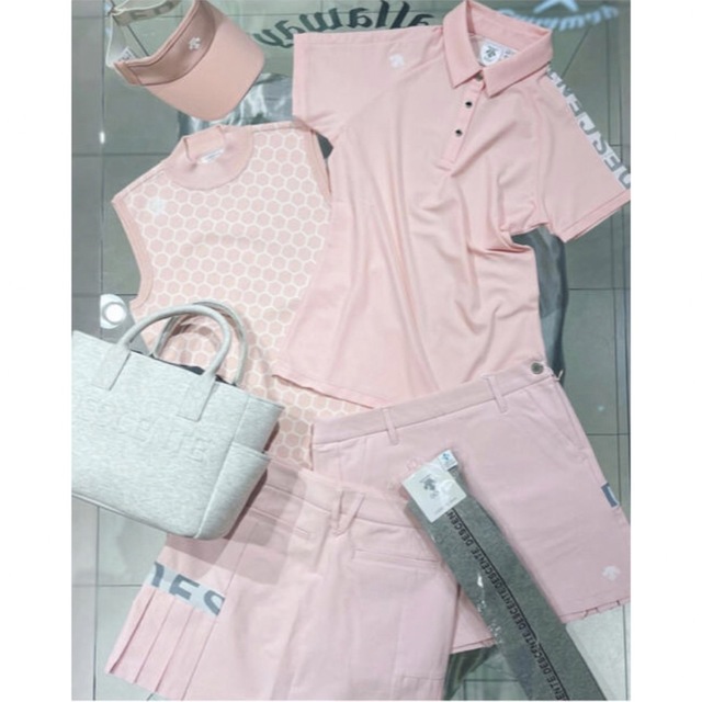 デサントゴルフ　③点セット　ポロシャツ　ベスト　スカート　ピンクのサムネイル
