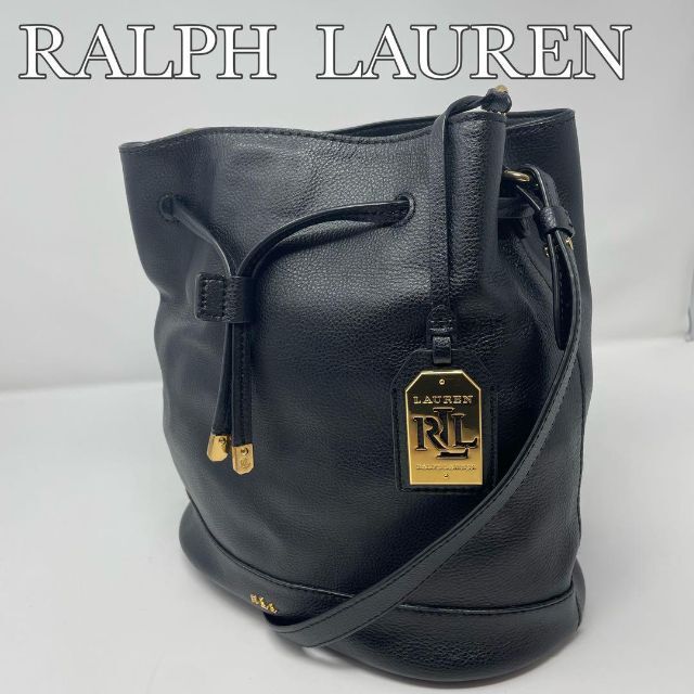 Ralph Lauren(ラルフローレン)の大人気✨  ラルフローレン ショルダーバッグ バケツ チャーム 黒 レザー レディースのバッグ(ショルダーバッグ)の商品写真