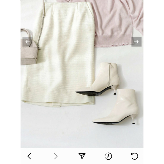 Liala×PG(リアラバイピージー)の無地ツイードタイトスカートアイボリーMサイズ レディースのスカート(ひざ丈スカート)の商品写真