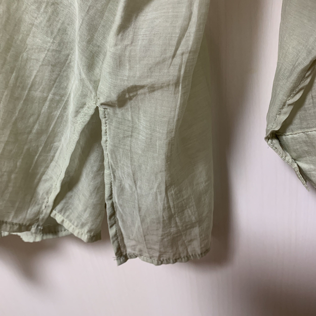 GRL(グレイル)のGRL グレイル シアーシャツ 透け感 長袖ブラウス ブラウス くすみグリーン レディースのトップス(シャツ/ブラウス(長袖/七分))の商品写真