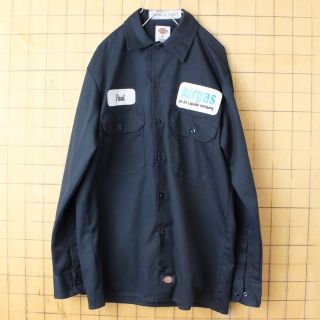 ディッキーズ(Dickies)の80s90s USA ディッキーズ ワッペン ワークシャツ ネイビーS ss51(シャツ)