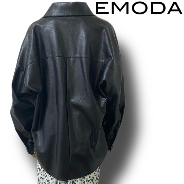 EMODA(エモダ)の【EMODA】フェイクレザー オーバーサイズ ジャケット ブルゾン レディースのジャケット/アウター(ブルゾン)の商品写真