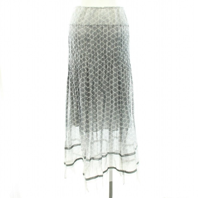ARTISAN(アルティザン)のアルチザン チュールスカート フレア ロング マキシ 総柄 麻 リネン 絹 11 レディースのスカート(ロングスカート)の商品写真