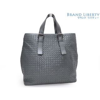 ボッテガヴェネタ(Bottega Veneta)の美品 ボッテガ ヴェネタ イントレチャート トートバッグ ショルダーバッグ ハンドバッグ グレー カーフレザー 169612(トートバッグ)