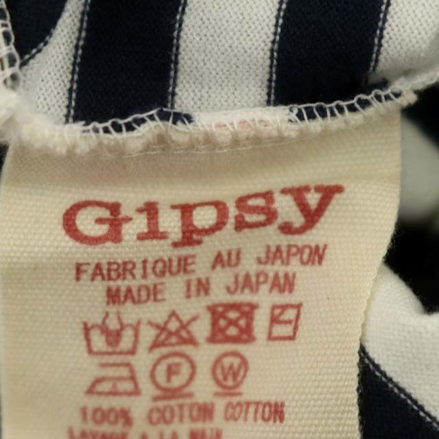 other(アザー)のジプシー Gipsy ハンドペイントボーダーカットソー 長袖 3 白 紺 レディースのトップス(カットソー(長袖/七分))の商品写真