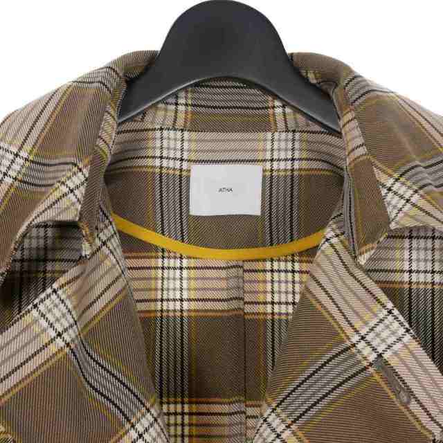 アタ ATHA 20SS チェック ロングコート 長袖 F ベージュ メンズ