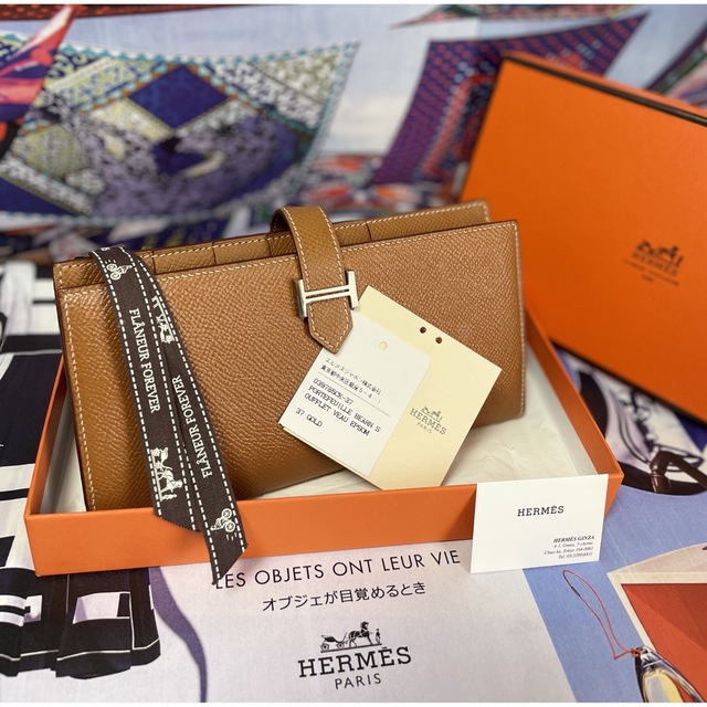 【正規品】HERMES ほぼ未使用 ✨エルメス 『べアン』スフレ 人気色 長財布