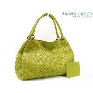 ボッテガヴェネタ(Bottega Veneta)の美品 ボッテガ ヴェネタ イントレチャート ナッパ パラシュートバッグ トートバッグ ハンドバッグ シトロン ラムレザー 222322(ハンドバッグ)