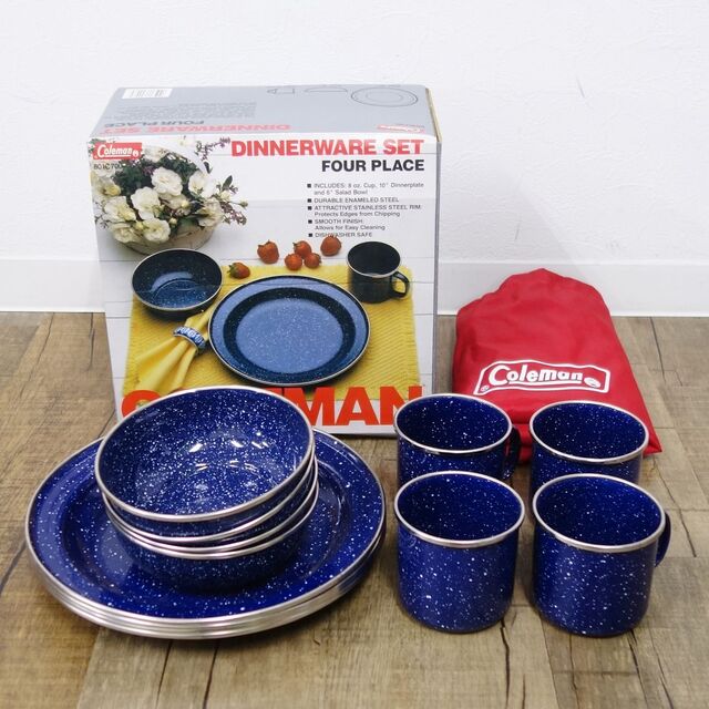 Coleman(コールマン)の極美品 コールマン Coleman DINNERWARE SET ディナーウェアセット 4セット 801C700 皿 食器 マグカップ キャンプ アウトドア スポーツ/アウトドアのアウトドア(食器)の商品写真