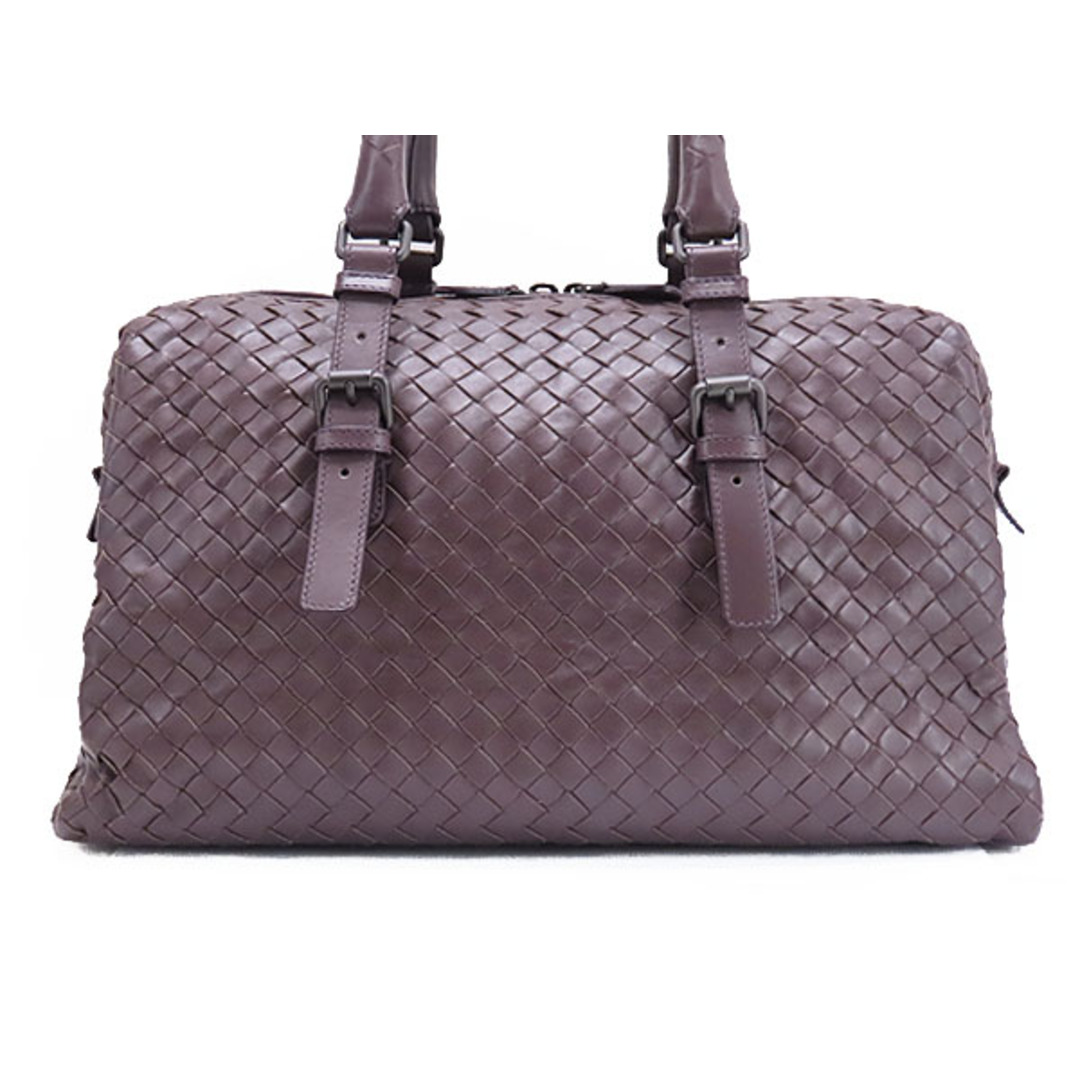 Bottega Veneta(ボッテガヴェネタ)の美品 ボッテガ ヴェネタ イントレチャート プリュッセ ミニボストンバッグ ハンドバッグ ダークパープル ライトカーフレザー 283363 レディースのバッグ(ハンドバッグ)の商品写真