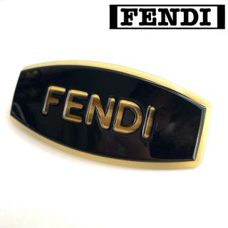 【Vintage】FENDI フェンディ　バレッタ　髪留め　ロゴ(バレッタ/ヘアクリップ)