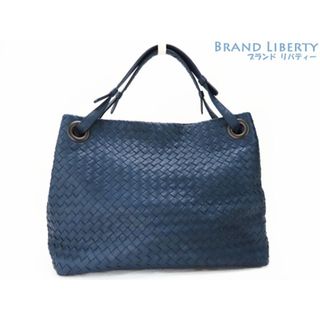 ボッテガヴェネタ(Bottega Veneta)の美品 ボッテガ ヴェネタ イントレチャート ラージ ガルダバッグ ショルダートートバッグ ハンドバック パシフィック ネイビーブルー 179320(トートバッグ)