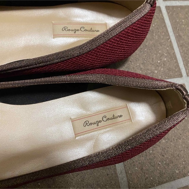 Rouge couture 　ツイードリボン　ローヒールパンプス　ぺたんこ靴 レディースの靴/シューズ(バレエシューズ)の商品写真