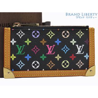 ルイヴィトン(LOUIS VUITTON)の超美品 ルイヴィトン モノグラムマルチカラー ポシェットクレ キーリング付 コインケース 小銭入れ コンパクト財布 ノワール M92654(名刺入れ/定期入れ)