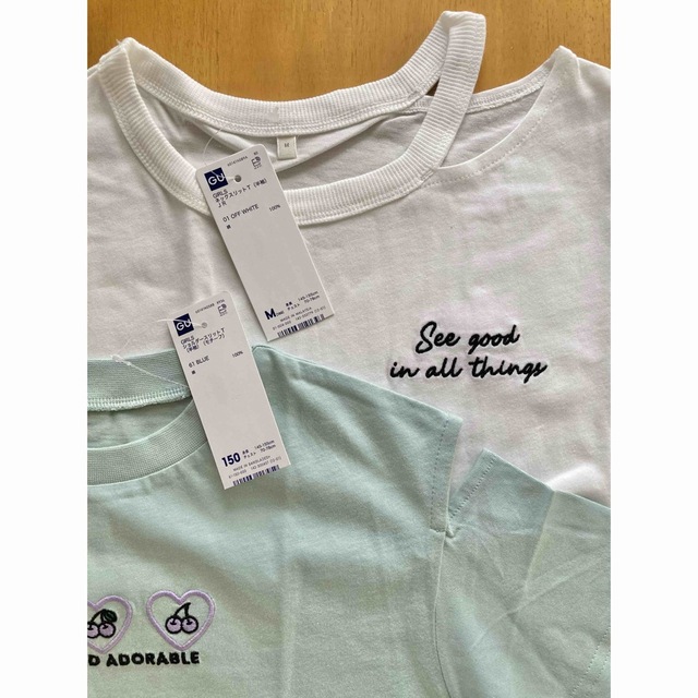GU - 新品 150 GU Tシャツ2枚セット ホワイトグリーンの通販 by kikipu-'s shop|ジーユーならラクマ