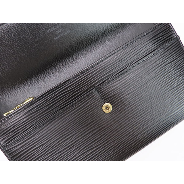 日本お値下 外超美品 ルイヴィトン エピ ポシェット ポルトモネクレディ 二つ折り長財布 サラ ノワール ブラック M63572