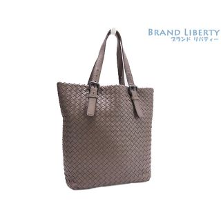 ボッテガヴェネタ(Bottega Veneta)の美品 ボッテガ ヴェネタ イントレチャート トートバッグ ショルダーバッグ ハンドバッグ グレーベージュ ラムレザー 270917(トートバッグ)