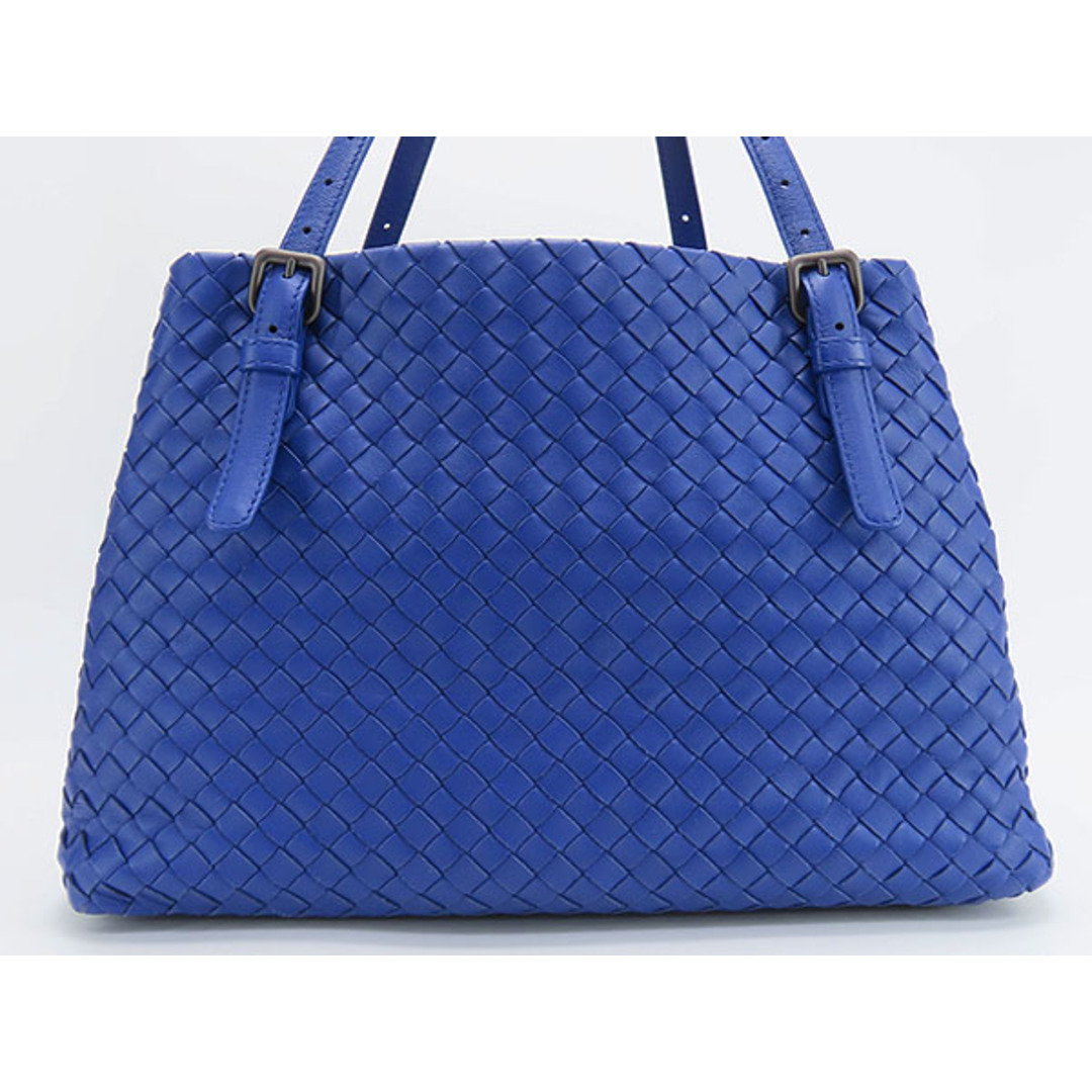 Bottega Veneta(ボッテガヴェネタ)の新品同様 ボッテガ ヴェネタ イントレチャート ミディアム チェスタバッグ トートバッグ  ネイビーブルー ラムレザー 337260 レディースのバッグ(トートバッグ)の商品写真