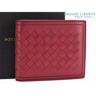 ボッテガヴェネタ(Bottega Veneta)の美品 ボッテガ ヴェネタ イントレチャート VN ウォレット ダブルシーム 二つ折り札入れ財布 コンパクト財布 バカラローズ 113993(長財布)