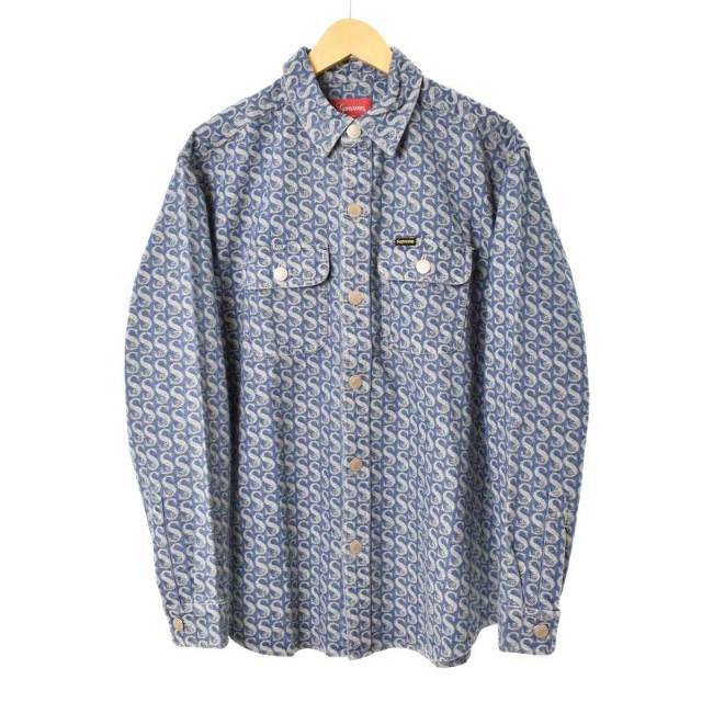 SUPREME 21FW Monogram Denim Shirts シャツ S