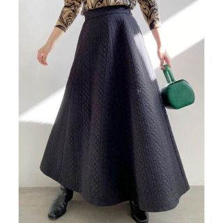 アメリヴィンテージ(Ameri VINTAGE)のAMERI MIX QUILTING FLARE SKIRT 正規品(ロングスカート)