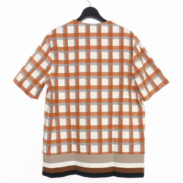 MSGM(エムエスジイエム)のエムエスジーエム MSGM カットソー Tシャツ チェック 半袖 リブ 46 メンズのトップス(Tシャツ/カットソー(半袖/袖なし))の商品写真